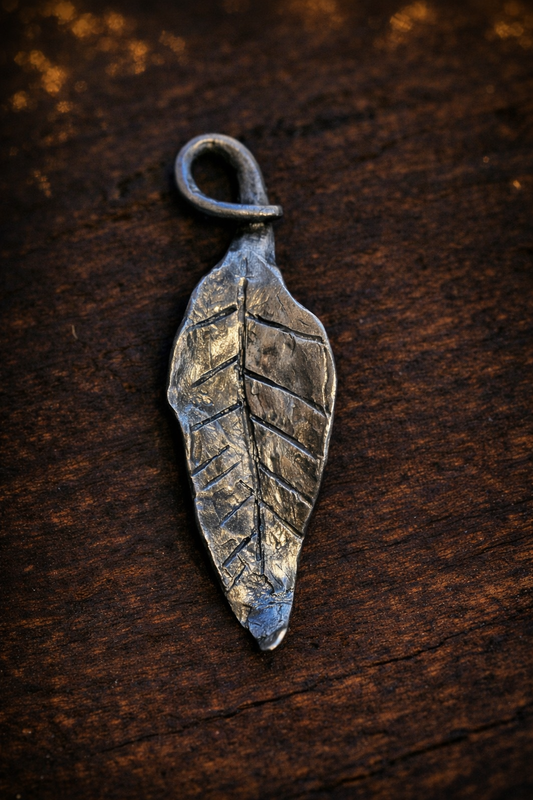 forged leaf pendant/keychain