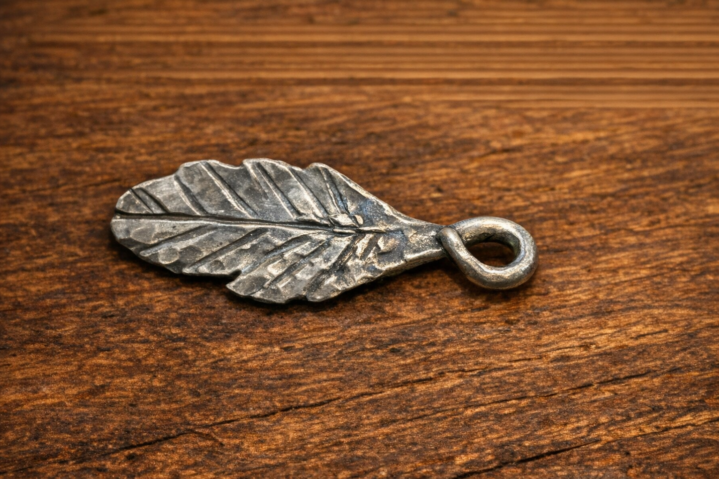 forged leaf pendant/keychain