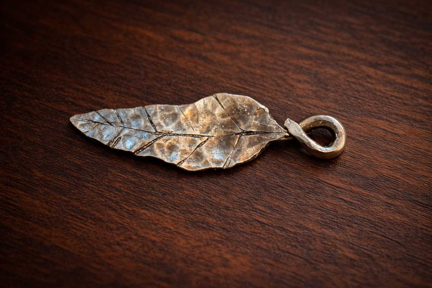 forged leaf pendant/keychain